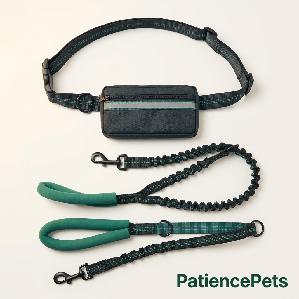 PatiencePets Hands Free Dog Leash with Zipper Pouch