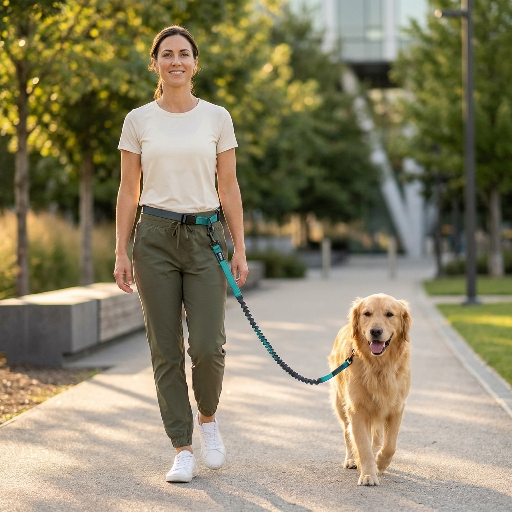 PatiencePets Hands Free Dog Leash with Zipper Pouch