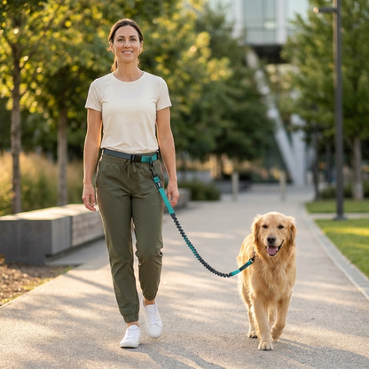 PatiencePets Hands Free Dog Leash with Zipper Pouch